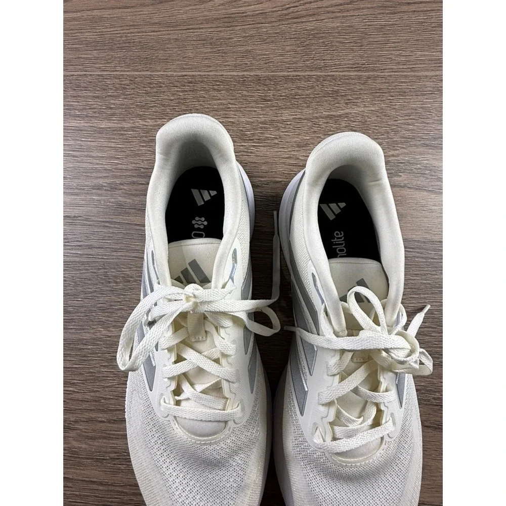 Adidas Runfalcon 5 Womens Running Shoes Off White Silver Size 7.5 Sporty Casual